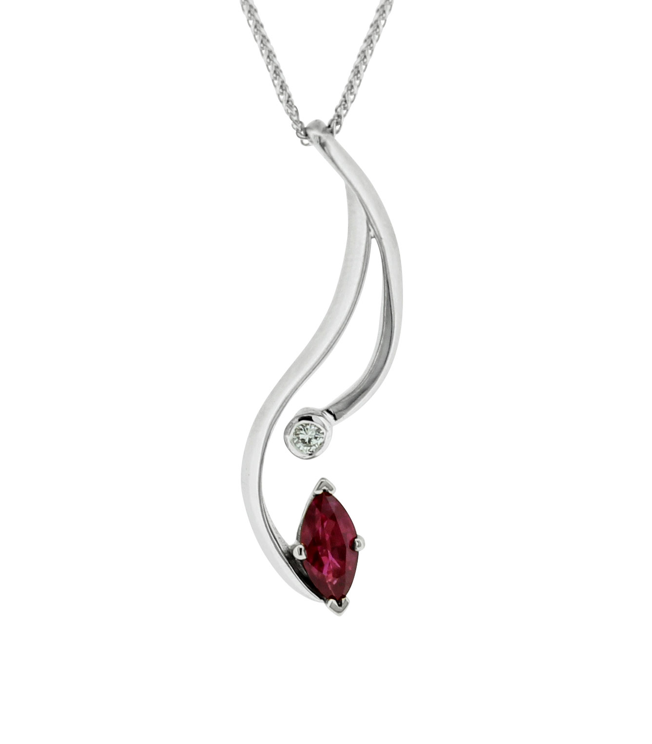 diamond and ruby pendant