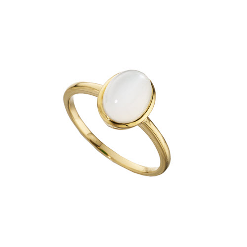 Amore 9ct yellow gold oval moonstone ring