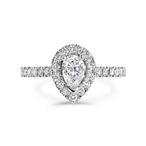 Janet Isherwood Jewellery pear shape platinum diamond ring