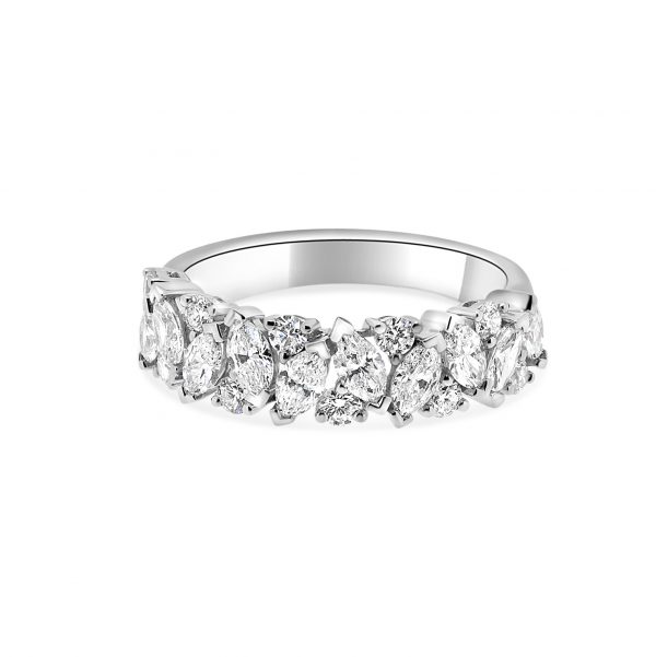 Trace platinum marquise cut diamond ring