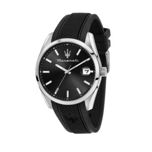 Maserati Attrazione Gents Watch Black Silicone Strap and Dial